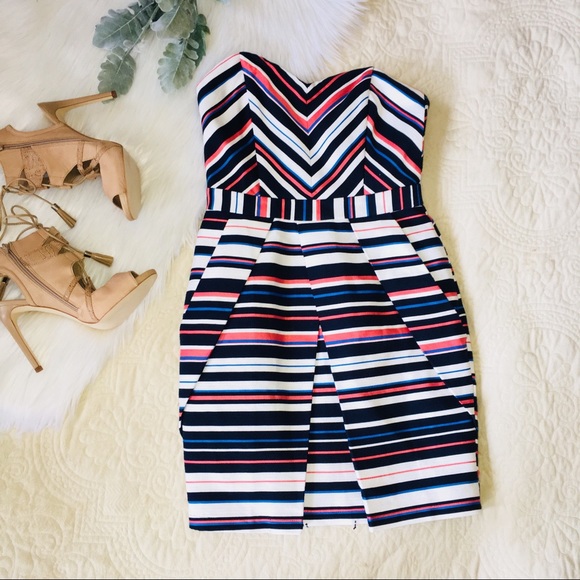 Adelyn Rae striped strapless mini dress - Picture 3 of 8
